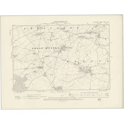 1899 Map of Wiltshire XXXIX.NW, 1901 Print