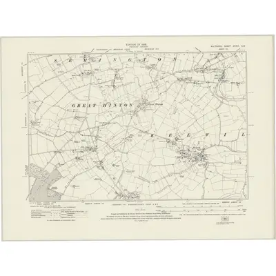 1922 Map of Wiltshire XXXIX.NW, 1926 Print
