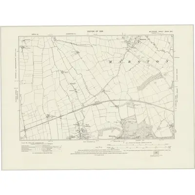 1922 Map of Wiltshire XXXIX.SE, 1926 Print