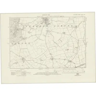1922 Map of Wiltshire XXXIX.SW, 1926 Print
