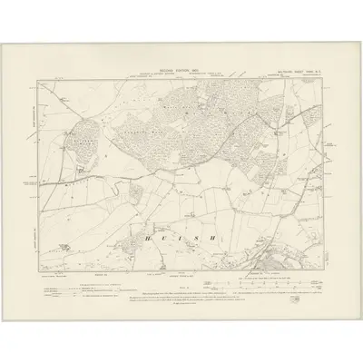 1899 Map of Wiltshire XXXV.NE, 1901 Print