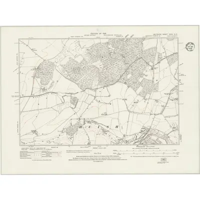 1922 Map of Wiltshire XXXV.NE, 1933 Print