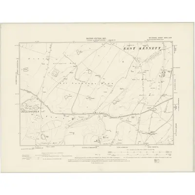 1899 Map of Wiltshire XXXV.NW, 1901 Print