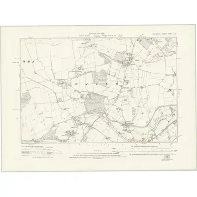 1922 Map of Wiltshire XXXV.SE, 1926 Print