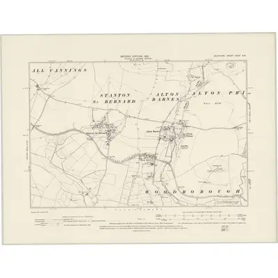 1899 Map of Wiltshire XXXV.SW, 1901 Print