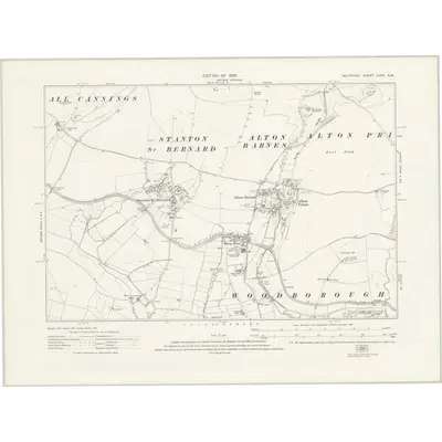 1922 Map of Wiltshire XXXV.SW, 1926 Print