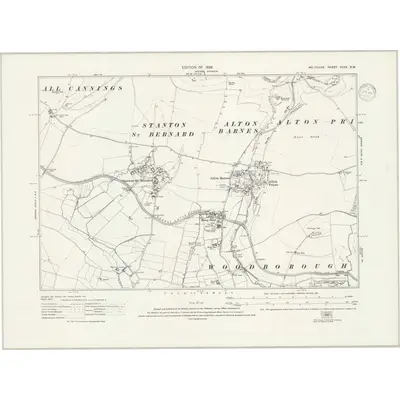 1922 Map of Wiltshire XXXV.SW, 1938 Print