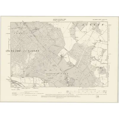 1899 Map of Wiltshire XXXVI.NE, 1900 Print