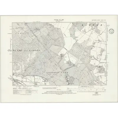 1922 Map of Wiltshire XXXVI.NE, 1935 Print