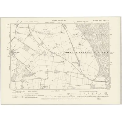 1899 Map of Wiltshire XXXVI.NW, 1901 Print