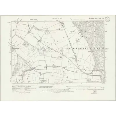 1922 Map of Wiltshire XXXVI.NW, 1933 Print