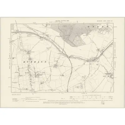 1899 Map of Wiltshire XXXVI.SE, 1900 Print