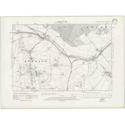 1922 Map of Wiltshire XXXVI.SE, 1933 Print