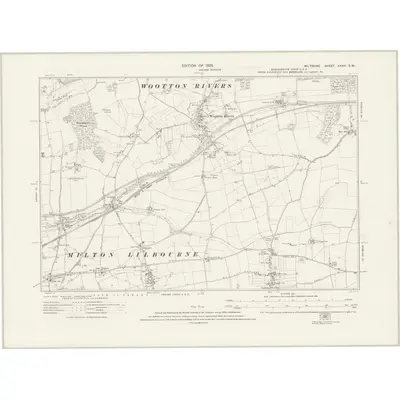 1922 Map of Wiltshire XXXVI.SW, 1925 Print