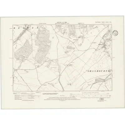1922 Map of Wiltshire XXXVII.SW, 1935 Print