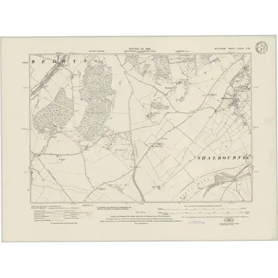 1922 Map of Wiltshire XXXVII.SW, 1948 Print