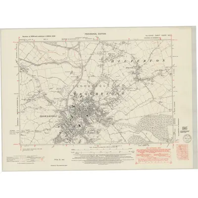 1938 Map of Wiltshire XXXVIII.NE, 1949 Print