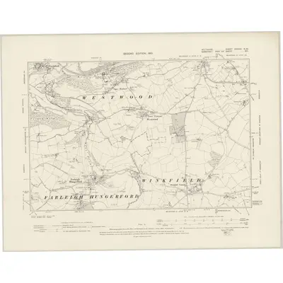 1899 Map of Wiltshire XXXVIII.NW, 1901 Print