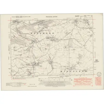 1938 Map of Wiltshire XXXVIII.NW, 1949 Print