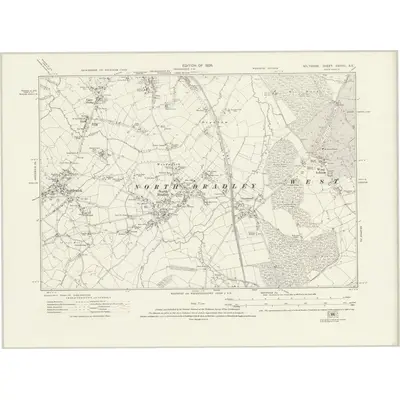 1922 Map of Wiltshire XXXVIII.SE, 1926 Print