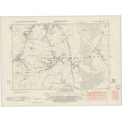 1937 Map of Wiltshire XXXVIII.SE, 1949 Print