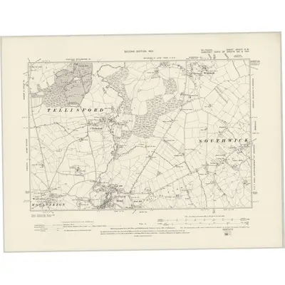 1899 Map of Wiltshire XXXVIII.SW, 1901 Print