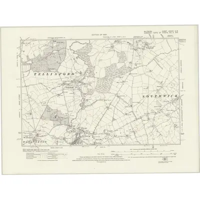1922 Map of Wiltshire XXXVIII.SW, 1926 Print