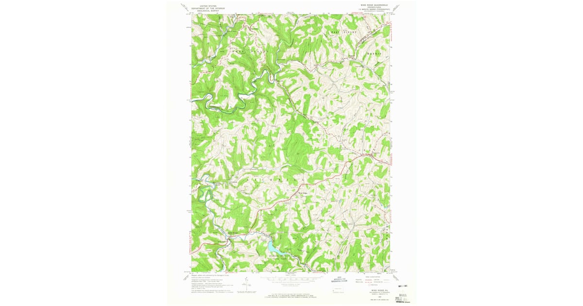 1964 Map of Wind Ridge, PA — High-Res | Pastmaps