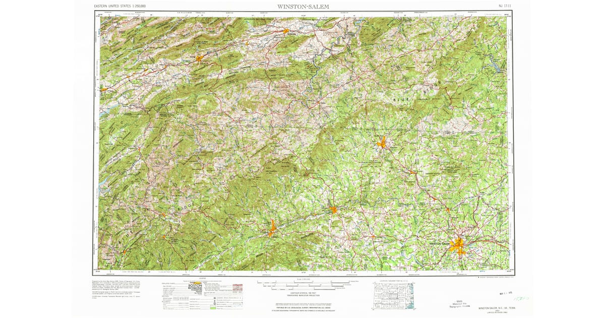 Old Maps of Brookcliff Stokes - Winston Salem Forsyth County Nc Usgs Topo 1953 P1974 Og 1200x630