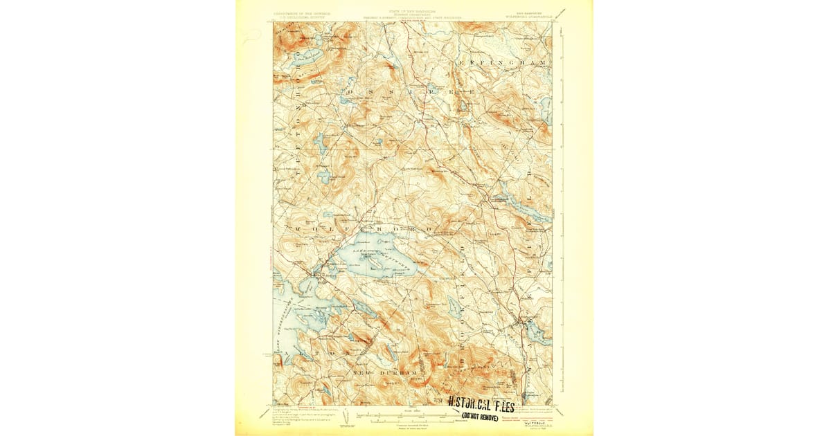 Old Maps of Brookfield NH for - Wolfeboro Carroll County Nh Usgs Topo 1928 Og 1200x630 
