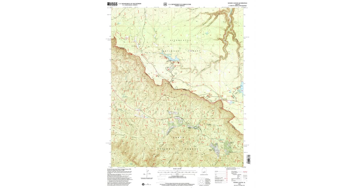 1998 Map of Woods Canyon, Colcord Mountain Estates, AZ — High-Res ...