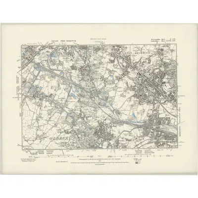1881 Map of Worcestershire II.SW, 1889 Print