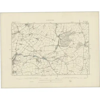 1881 Map of Worcestershire IX.SE, 1884 Print