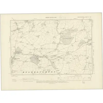 1901 Map of Worcestershire IX.SE, 1903 Print