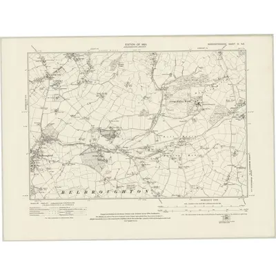 1921 Map of Worcestershire IX.SE, 1925 Print