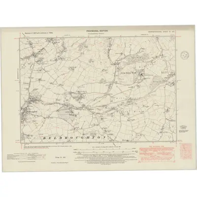 1938 Map of Worcestershire IX.SE, 1948 Print