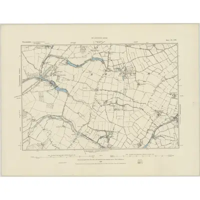 1881 Map of Worcestershire IX.SW, 1884 Print