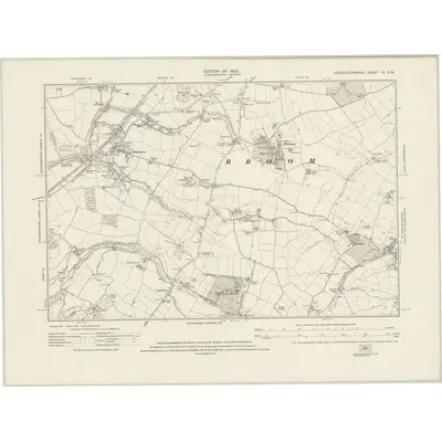 1921 Map of Worcestershire IX.SW, 1925 Print