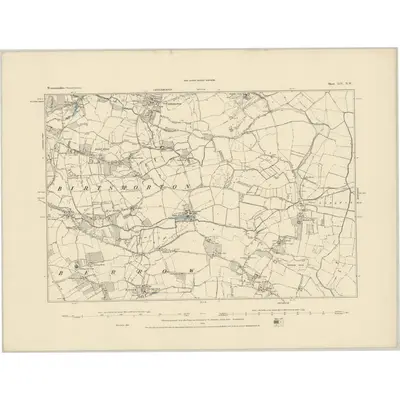 1884 Map of Worcestershire LIV.NW, 1885 Print