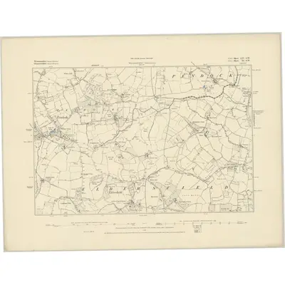 1882 Map of Worcestershire LIV.SW, 1884 Print