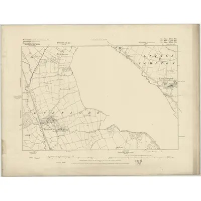 1883 Map of Worcestershire LXII.NE, 1886 Print
