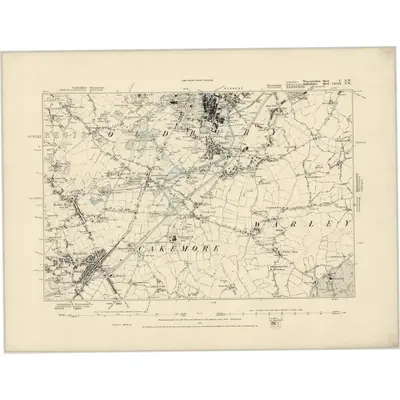 1881 Map of Worcestershire V.NW, 1887 Print
