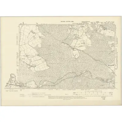 1901 Map of Worcestershire VII.SW & SE, 1905 Print