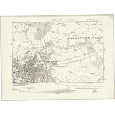 1921 Map of Worcestershire VIII.SE, 1925 Print