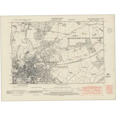 1938 Map of Worcestershire VIII.SE, 1948 Print