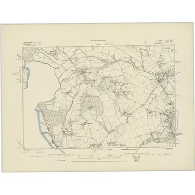 1882 Map of Worcestershire VIII.SW, 1884 Print