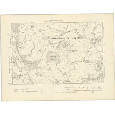 1901 Map of Worcestershire VIII.SW, 1903 Print