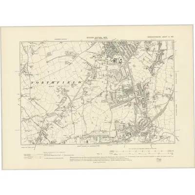 1902 Map of Worcestershire X.NE, 1905 Print