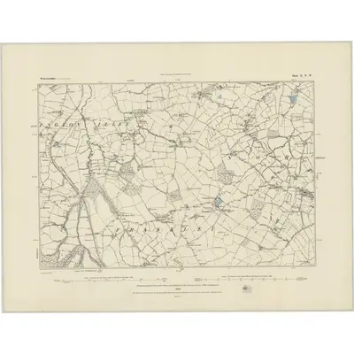 1882 Map of Worcestershire X.NW, 1884 Print