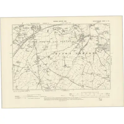 1903 Map of Worcestershire X.SE, 1905 Print